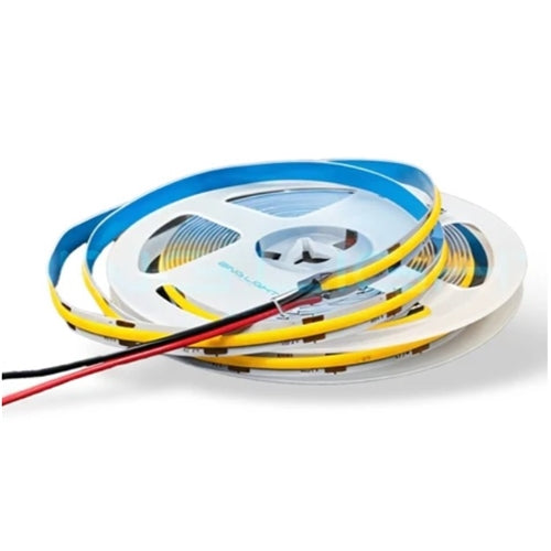 12v 8mm 320 LED COB Strip Light IP20 5m Roll 6500k - Light Market