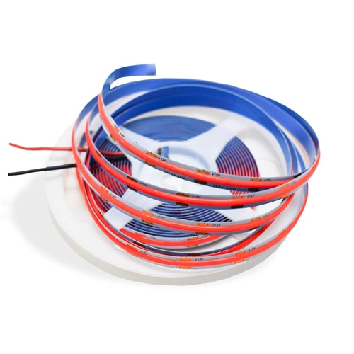 12v 8mm 320 LED Halo COB Strip Light IP20 5m Roll Red Bing Light - Light Market