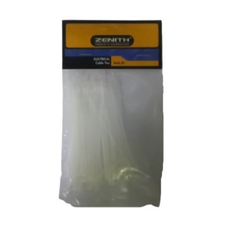 50 Piece White Cable Ties 2.5x100mm