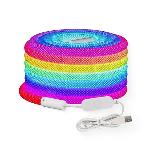 5V 16mm 25W Bluetooth Digital LED Braided Neon Rope Light IP67