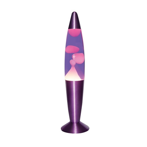 Lava Table Lamp Purple and White with Satin Purple Base - TL112 - Light Market