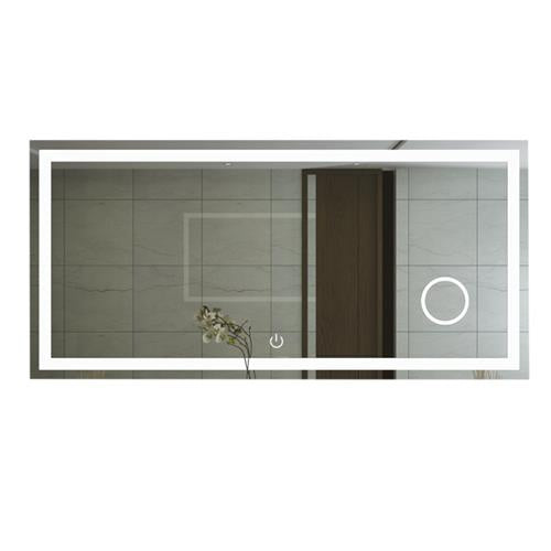 Rectangular Mirror with On / Off Mirror Touch Switch and 3 x Magnifier