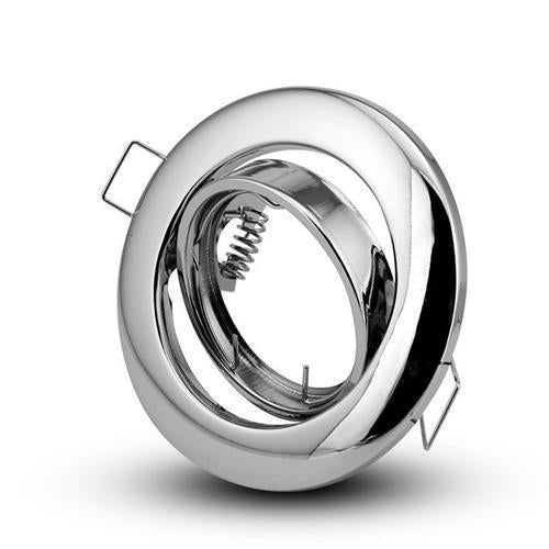 Satin Chrome Downlight Holder Swivel 90mm Diameter 504/ST