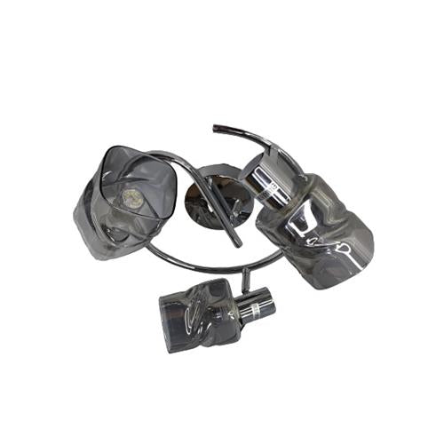 E14x3 Swiveling Ceiling Spotlights Chrome and Smoked Glass 8015/3A