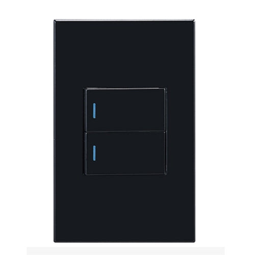 2 Lever 1 Way Modern Wall Switch Black - RES50