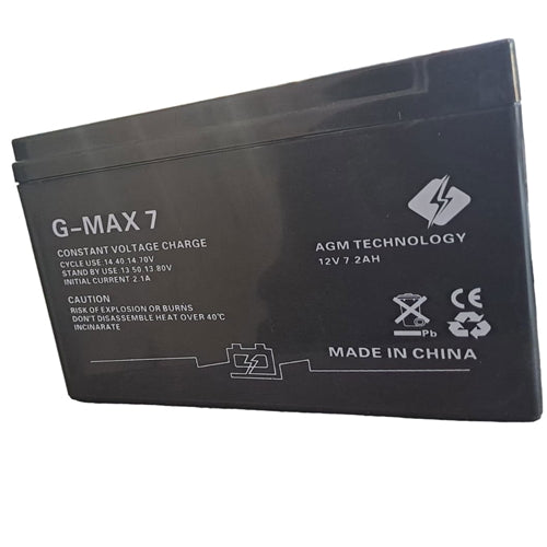 12v 7.2amp Lead Acid Rechargeable Battery G-Max - Light Market