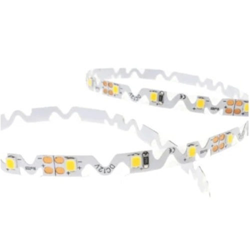 12v 8mm 3528 60 Led Zig Zag Strip Light Ip20 40m Roll 6000k Bing Light - Light Market