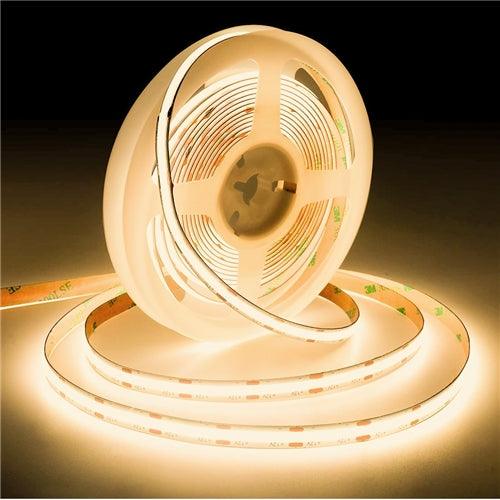 12v 8mm COB LED Strip Light Amber 5m - Light Market