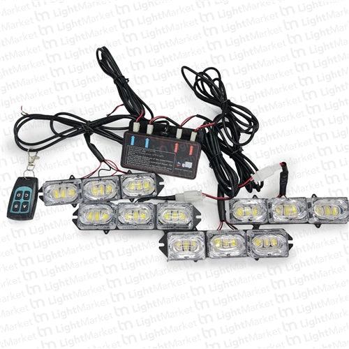 12v 9 Led x 4 Grill Mount With Controller White 322M Bing Light - Light Market