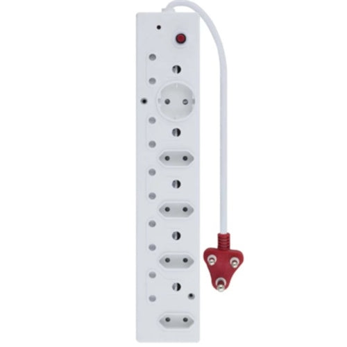 16A 10 Way Multi Plug + Surge Protector White - EM1