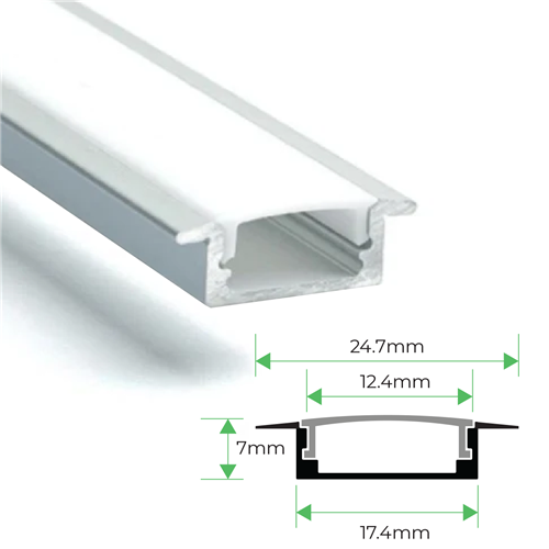 3M Recessed Aluminium Channel for LED Strip Lights Bing Light 15x6.7mm - 618