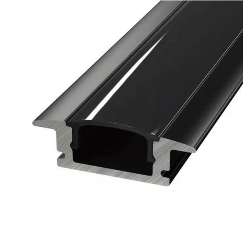 1M Recessed Aluminium Channel for LED Strip Lights Black - Bing Light - Light Market