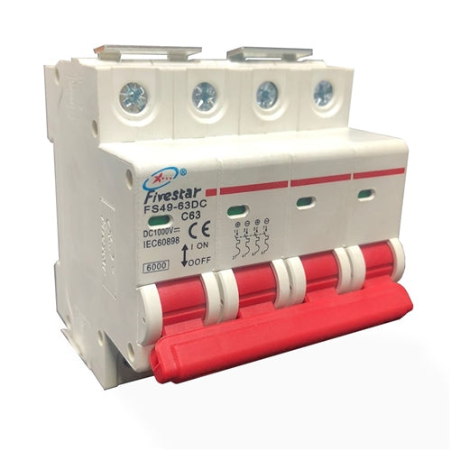 4 Pole 63A DC1000V Circuit Breaker Din Rail - FS49