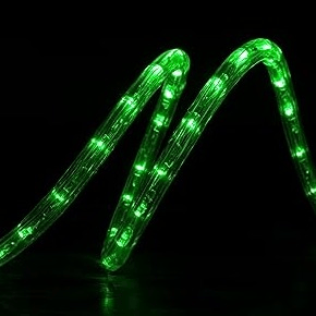 220v 2 Wire Round Led Rope Light Green 1m Bing Light - Light Market