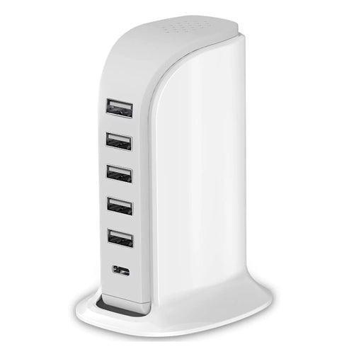 220V Multi-Port USB Super Charger White - AJ-10 - Light Market