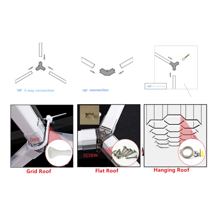 Hexagonal Honeycomb LED Ceiling Light 6500k AR-006