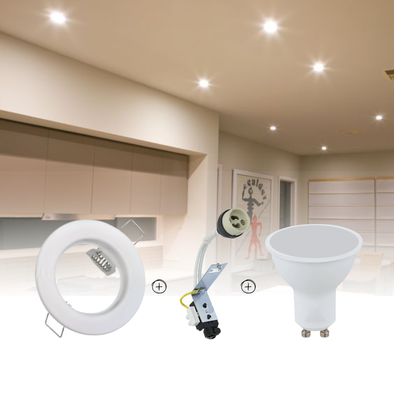 5w GU10 Downlight Complete Combo 6000k - White