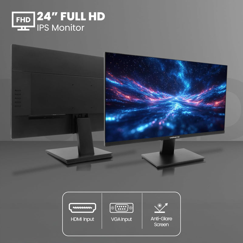 24 inch HD IPS Volkano Monitor with HDMI/VGA Input 100Hz