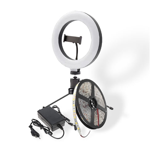 Influencer Starter Combo with 25cm LED Ring Light and 5m 6000k Strip Light