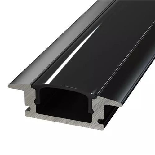 2M Recessed Aluminium Channel Black Slim28 - Light Market