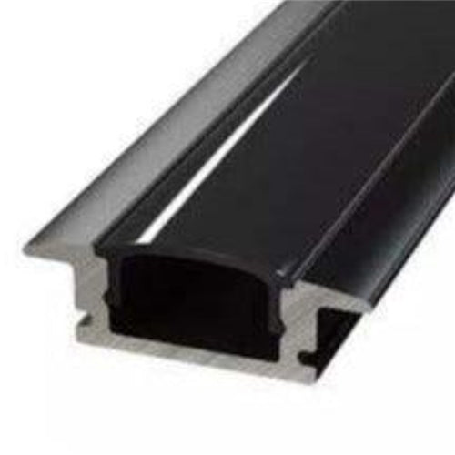 2M Recessed Aluminium Channel for LED Strip Lights Bing Light 15.5x6.7mm - 618BK - Light Market