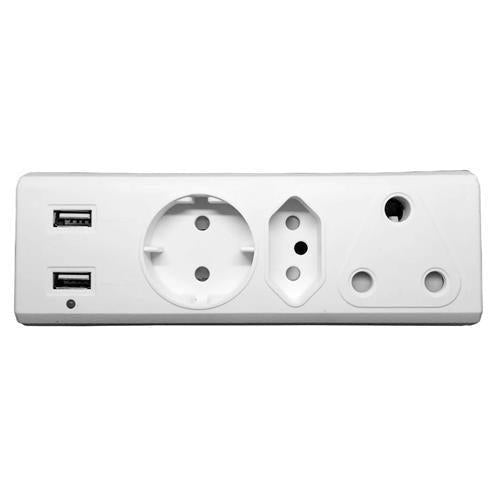 3 Way Multi Plug with Usb R-21 Redisson