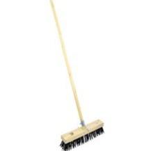 Stiff Bristle Broom With Wooden Handle