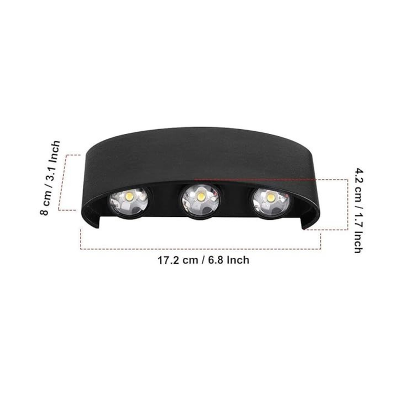 LED Up and Down Wall Light Black 3000k DRWL0013