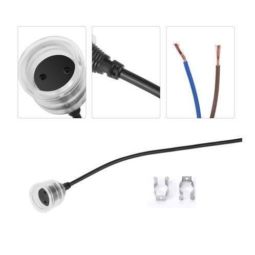 Waterproof T8 Bulb Socket With U-Clip Holders - 2m Cable