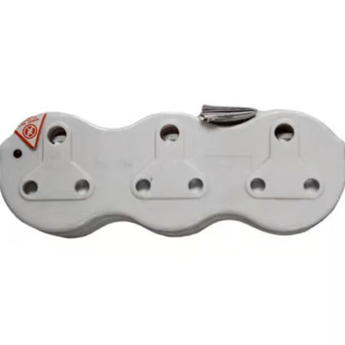 16A 3 Way Multi Plug + Surge Protector White - EP66