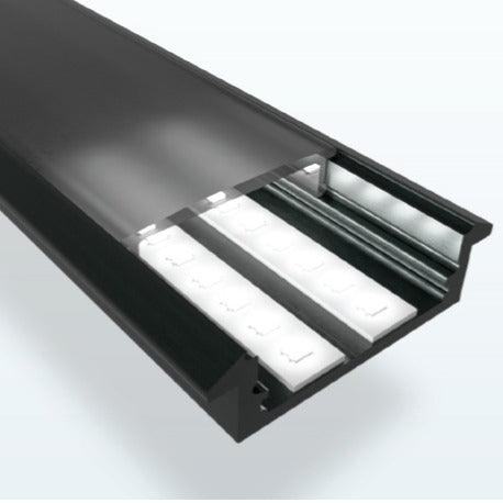 3M Black Wide Recessed Aluminium Channel for LED Strip Light Bing Light 3010A-2 BK - Light Market