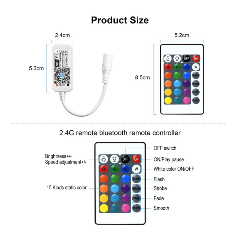 5-28v 24 Key RGBW Wifi Controller