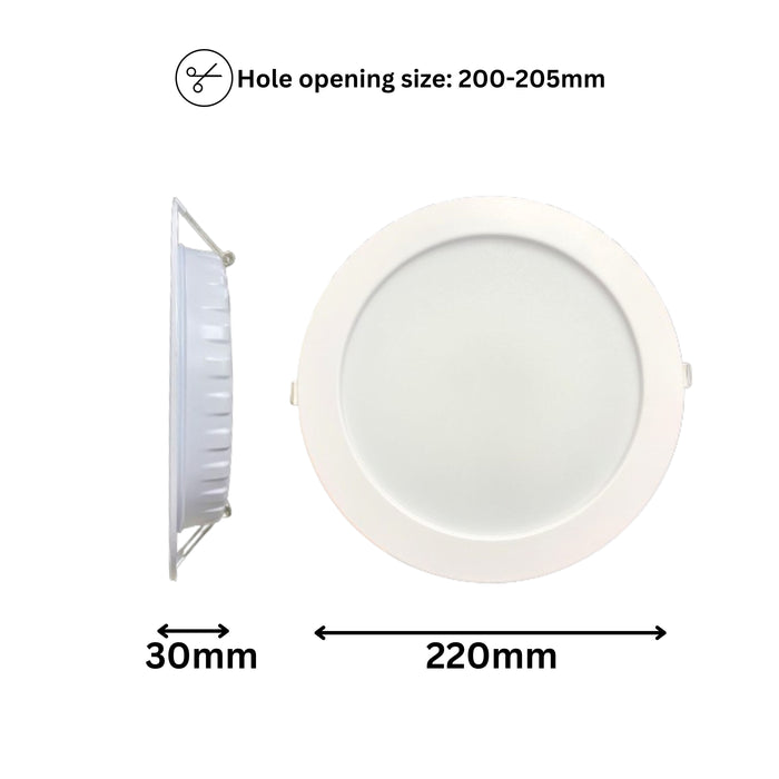 25W Recessed Panel Light Round 6500K  - Budget