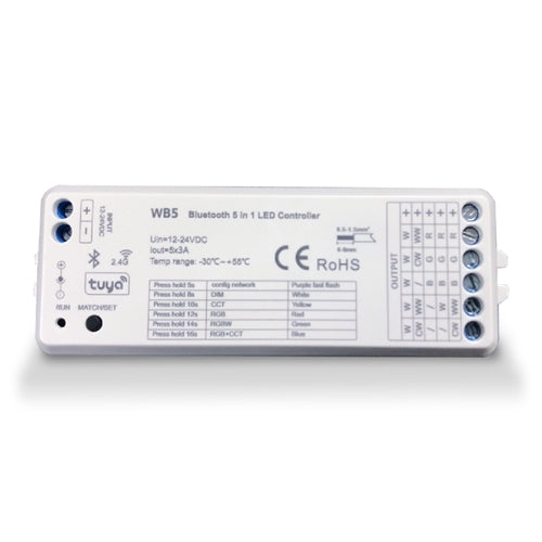 5 Channel RGBW Wifi and Bluetooth controller WB5 - Light Market