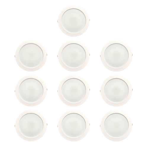 25W Recessed Round Panel Lights 6500K (10-Pack)