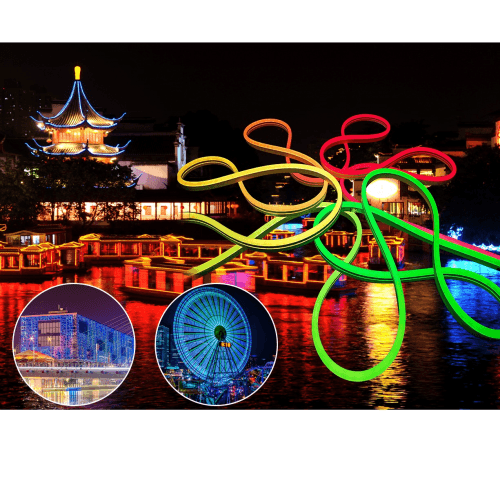 220v 8mm Neoflex 8 LED Neon Rope Light  Blue 1m Bing Light