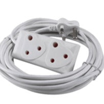 20m Extension Cable with 2x 10a Sockets White- CB-01