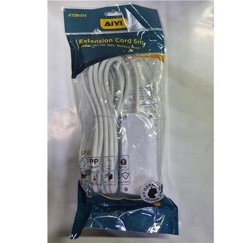5m Extension Cable with 2 x 16a White - AIYI - Light Market