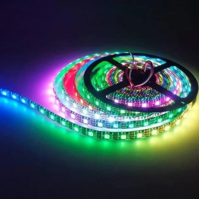 5v 10mm 5050 60 LED Chroma Wave WS2812B Digital Strip Light 5m Roll RGB Bing Light - Light Market