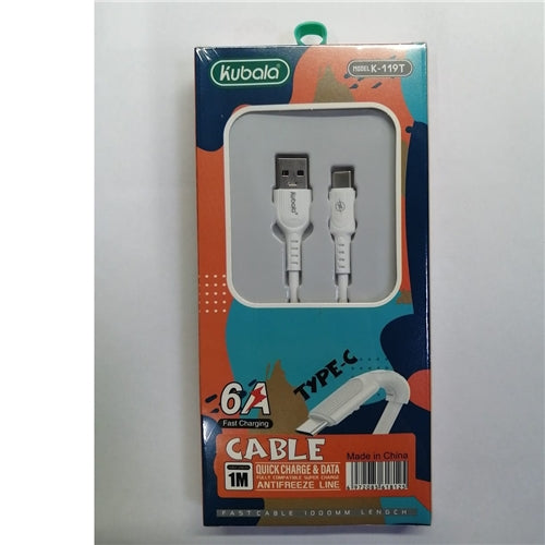 Type-C 6A Fast Charge Data Cable 1M Kubala K-119T