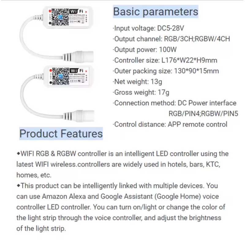 5-28v 24 Key RGBW Wifi Controller