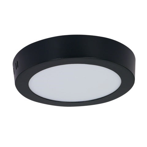 6w LED Round Surface Mount Ceiling Light Matt Black 4000k CF535 - Light Market
