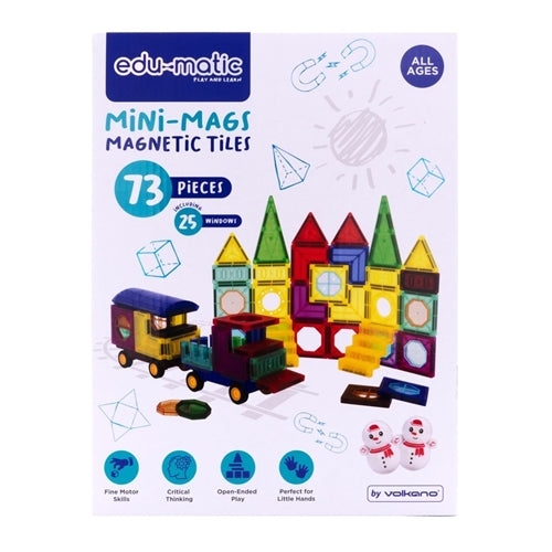 73 Magnetic Tiles, Stickers and Snowman - Light Market