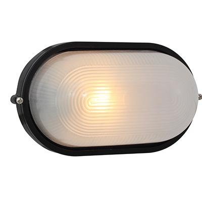 Outdoor Wall Bulkhead Light - Plain Black WO1A-BL