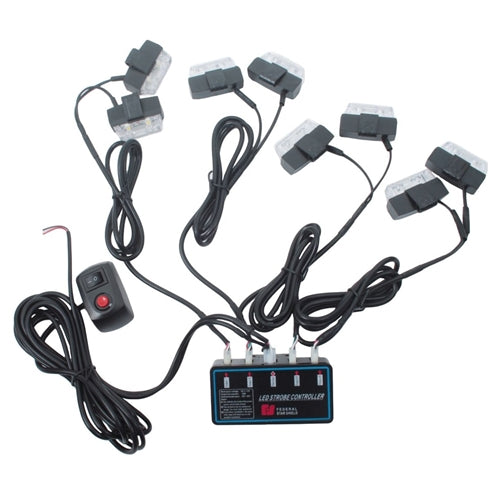 12v 2 Module x 8 Led Grill Mount Flashing Amber R25-5-1