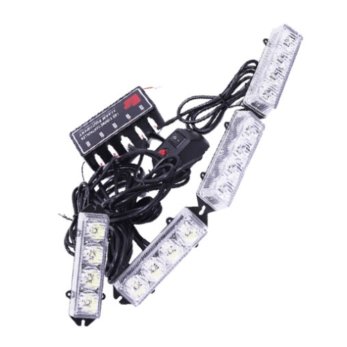 12v 4 Led x 4 Grill Mount Red Led-4dh Federal Signal