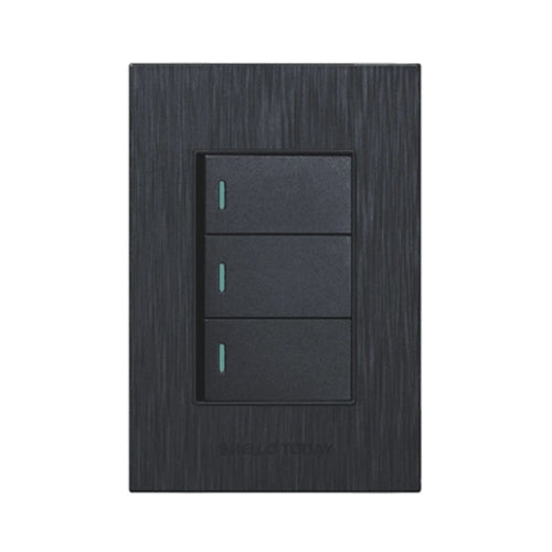 4x2 3 Lever Light Switch Black S6-103/1
