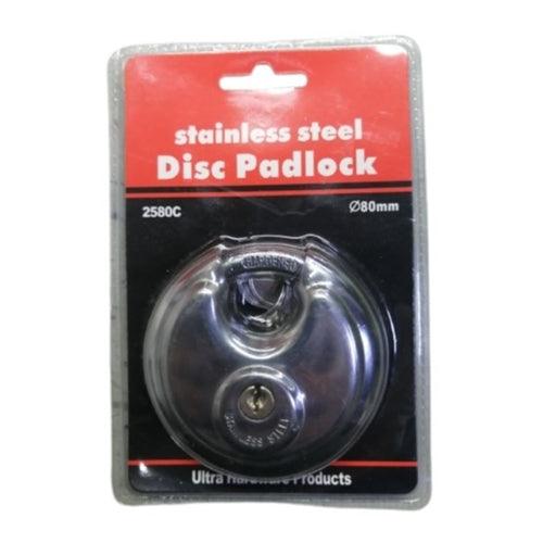 80mm Stainless Steel Disc Padlock 2580C - Light Market