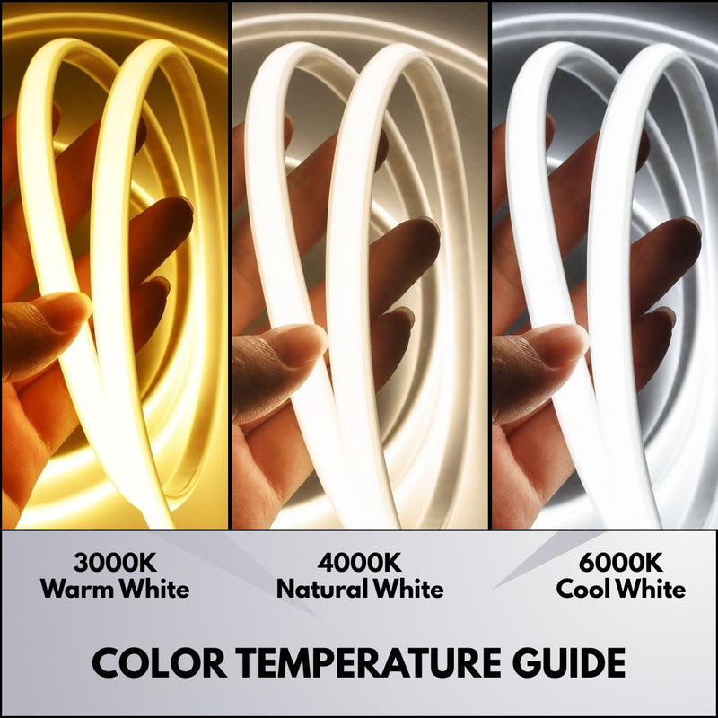 220v 10mm 260 LED COB Strip Light IP65 6000k 1m - HVS027