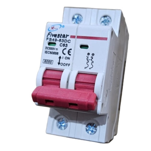 2 Pole 63A DC500V Circuit Breaker Din Rail - FS49-63DC